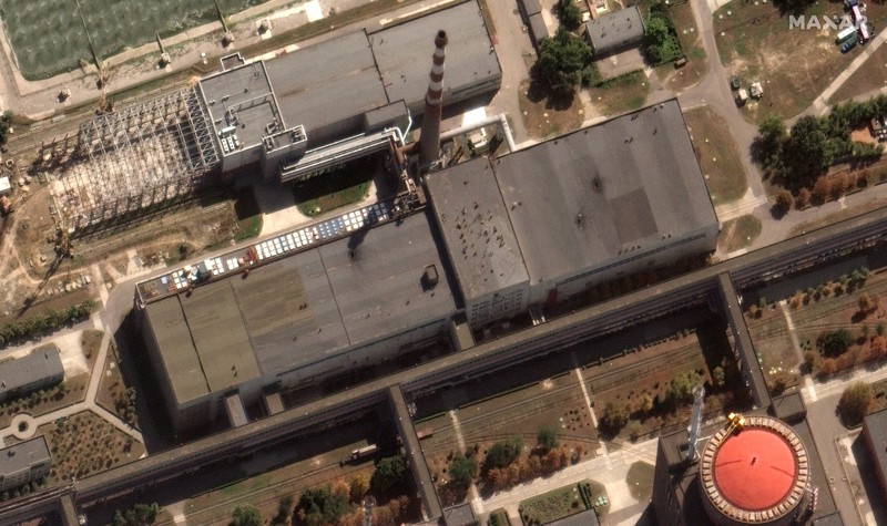 Imaginea din satelit surprinsă luni la centrala nucleară de la Zaporojie | Foto: Profimedia