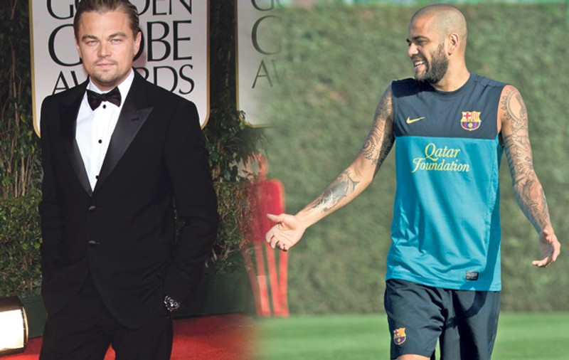 Dani Alves i-a «suflat-o» lui Di Caprio. Modelul Bar Refaeli s-a combinat cu starul Barcelonei