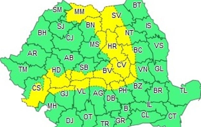 Cod galben de vânt puternic și ninsori. Care vor fi zonele afectate de lapoviță și de ploi
