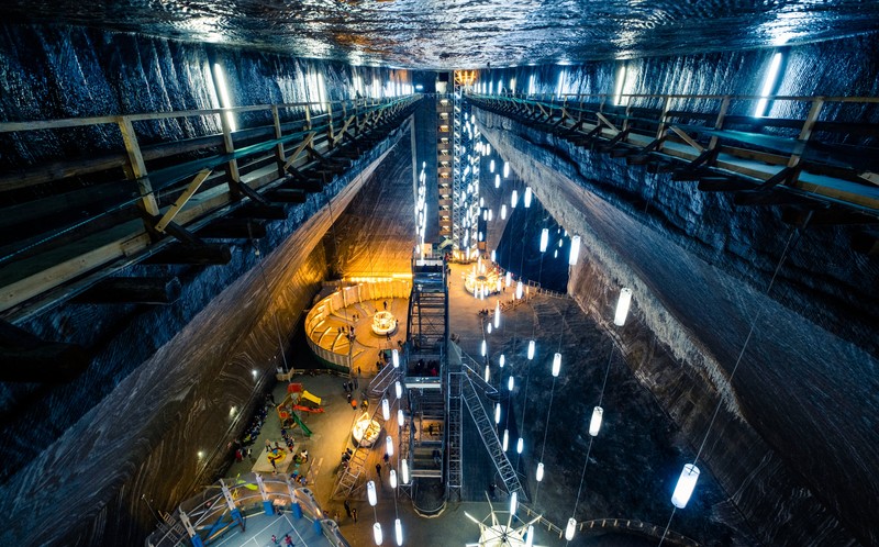 Exciting illumination of Salina Turda mine