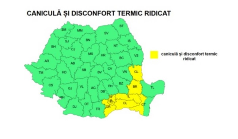 Vineri, 22 august 2025, temperaturile maxime vor fi cuprinse între 35 și 38 de grade. Foto: ANM