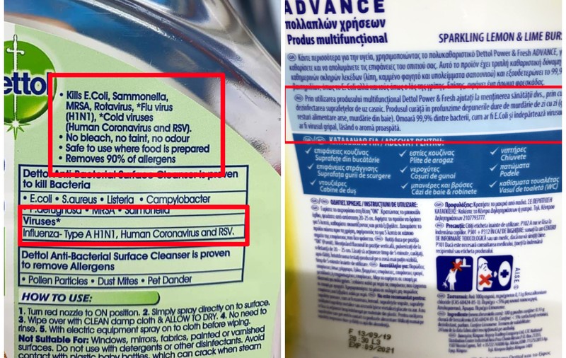 Un fake news era gata să-i determine să bea dezinfectant, iar firma a scris pe etichetă: ”Nu ucid coronavirusul chinezesc”! Ce e pe eticheta din România