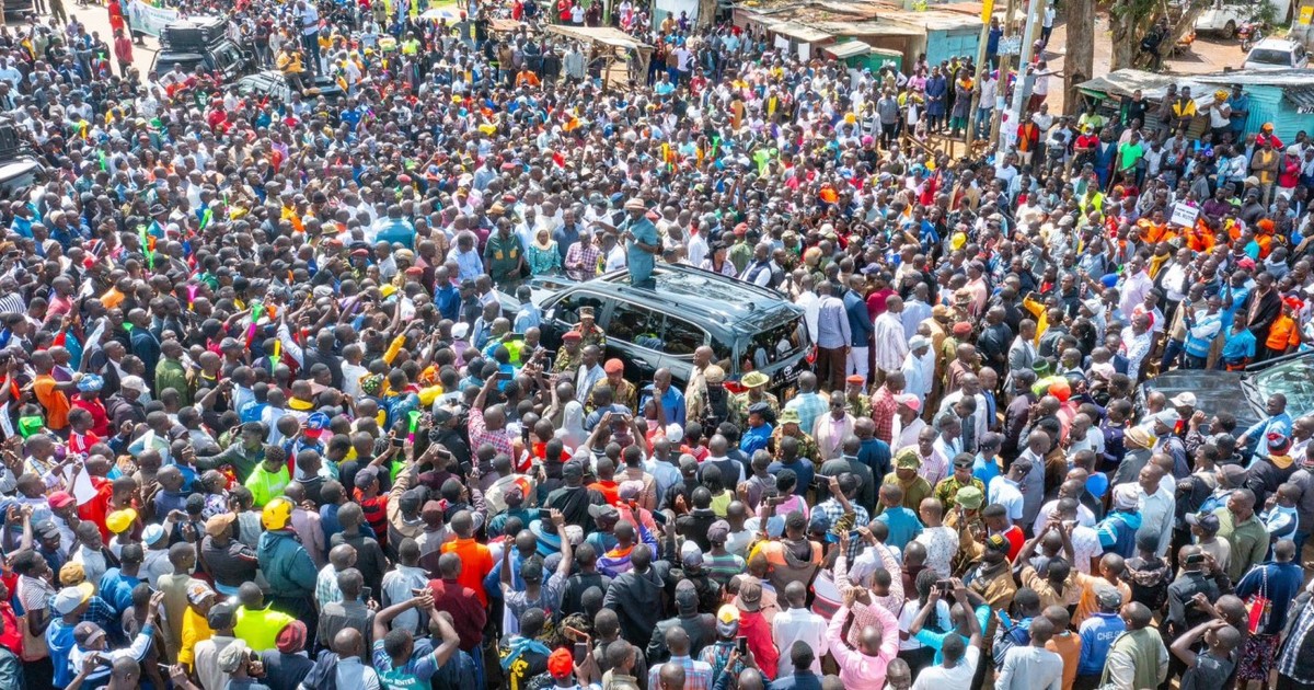 William Samoei Ruto, în mijlocul mulțimii, la Rongo, provincia Migori Foto: Captură X @WilliamsRuto