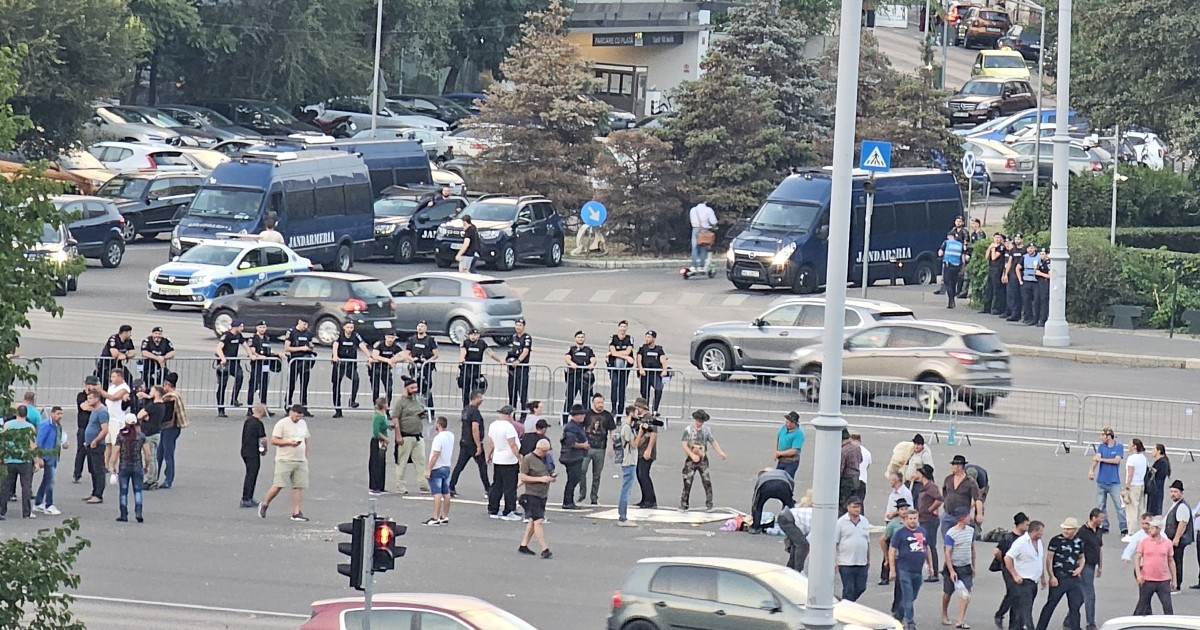 Imagine cu alveola din Piața Victoriei, unde a avut loc protestul ciobanilor. Foto: Cristian Otopeanu / Libertatea