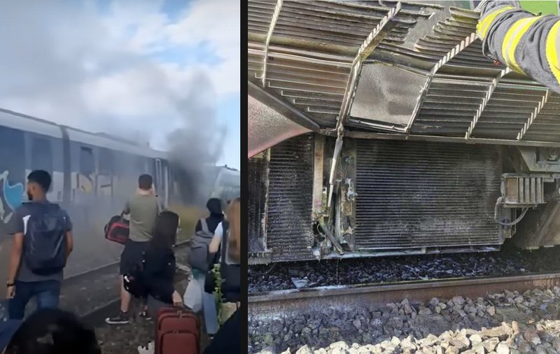 Incendiu într-un tren „Săgeata albastră” cu 90 de oameni la bord, care mergea pe direcția Pitești - București