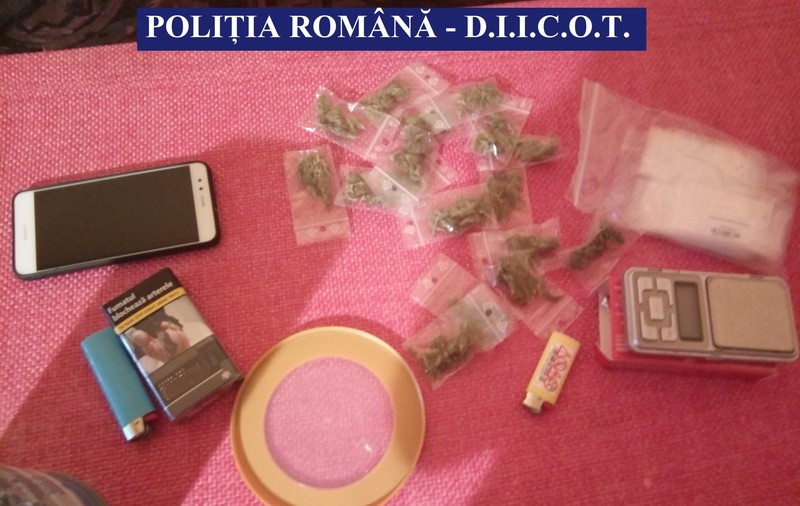 Captură de droguri, la Arad. Trei persoane care comercializau cannabis au fost reținute. Ce au găsit polițiștii la percheziții