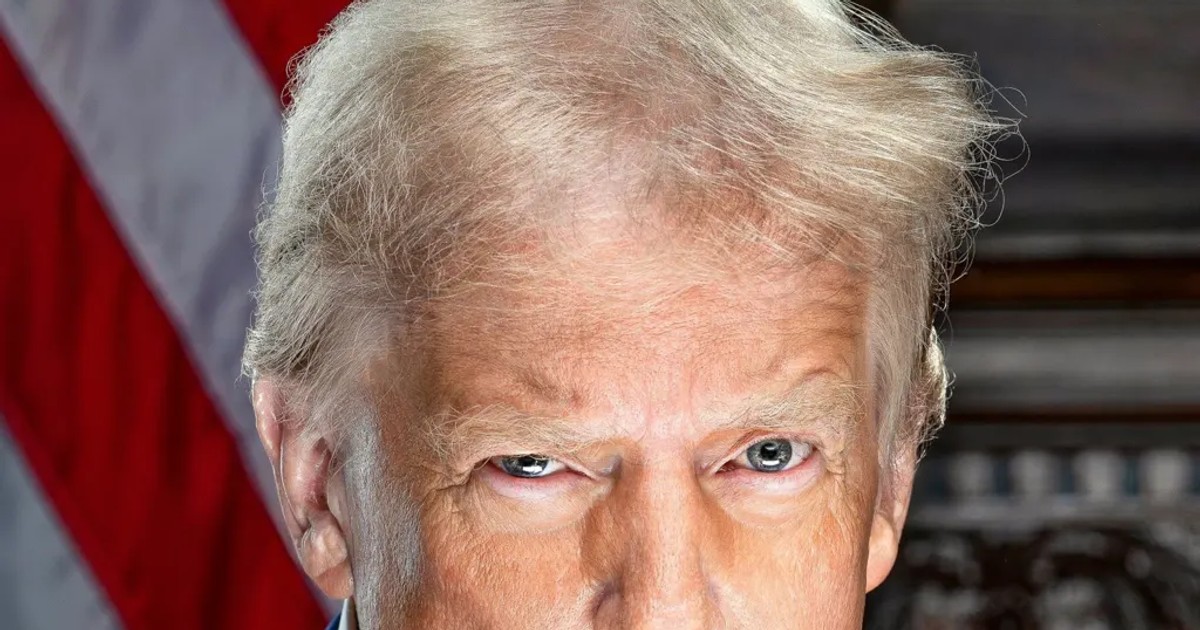 presedintele ales donald trump imagine portret in care tine o spranceana ridicata