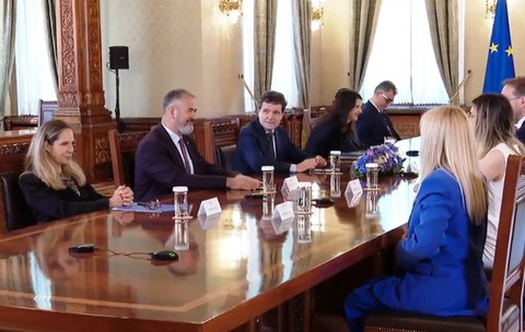 Delegația USR a ajuns la Consultari la Cotroceni. Sursă foto: Libertatea