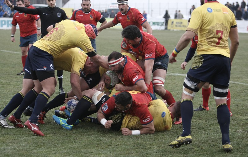 Cele mai tari faze de la meciul de rugby România - Spania 13-3 / GALERIE FOTO