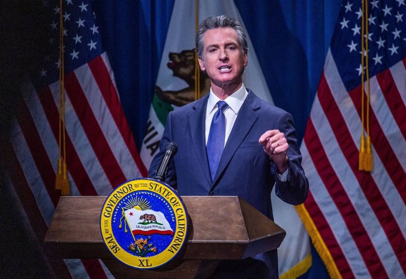 April 14, 2024: California Gov. Gavin Newsom releases his 2024-25 budget proposal on Jan. 10, 2024. (Credit Image: © Hector Amezcua/The Sacramento Bee via ZUMA Press Wire)