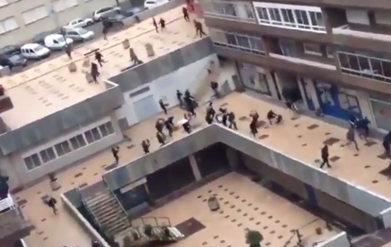 Huliganismul n-a dispărut din fotbal. Scene de-o violență ieșită din comun în Spania | VIDEO