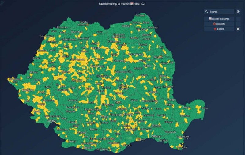 Harta scenariilor după care vor merge elevii la școală din 17 mai, în fiecare localitate