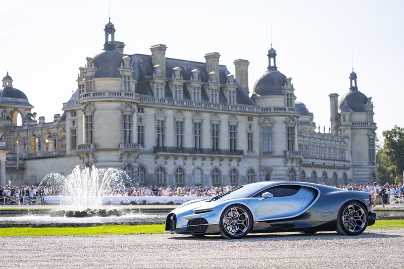 Bugatti Tourbillon, The Most Beautiful cars in the world during the 7th edition of the Chantilly Arts &amp; Elegance - Richard Mille at the Domaine du Château de Chantilly, from September 13 to 15, 2024, in Chantilly, France -,Image: 908015139, License: Rights-managed, Restrictions: 07224026, Must be credited: Panoramic by PsnewZ., Model Release: no