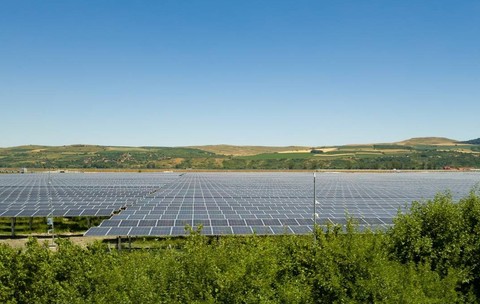 Câmp fotovoltaic de panouri solare producând energie electrică în apropiere de Teius, județul Alba. Poză cu caracter ilustrativ. Foto: Shutterstock