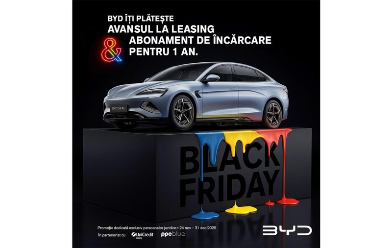 BYD lansează în România prima campanie de Black Friday cu avans 0% pentru companii