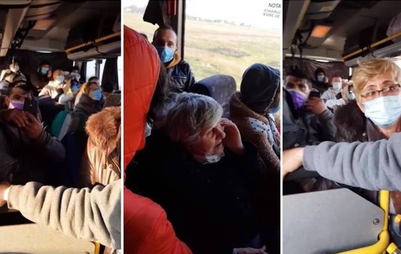 Imagini revoltătoare la Vama Nădlac. Zeci de români, înghesuiți în autocar. DSP pasează vina Poliției de Frontieră