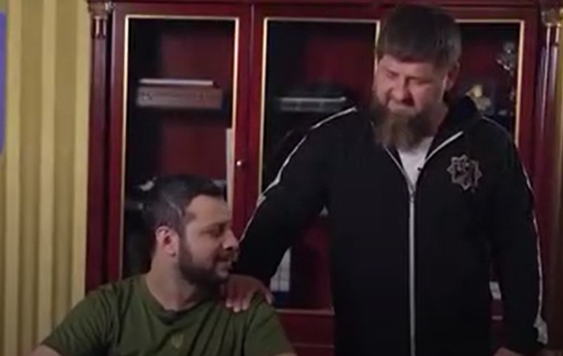 Ramzan Kadîrov a regizat într-un videoclip parodic capitularea Ucrainei, cu un actor rus în rolul lui Zelenski