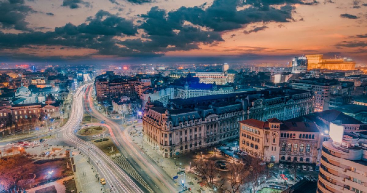 Vedere aeriană cu centrul orașului București