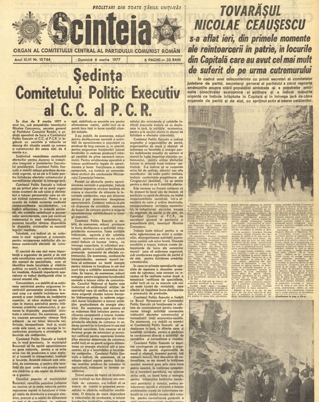 47 de ani de la cutremurul din 1977. Ce scria presa vremii despre cel mai distructiv seism de pe teritoriul României