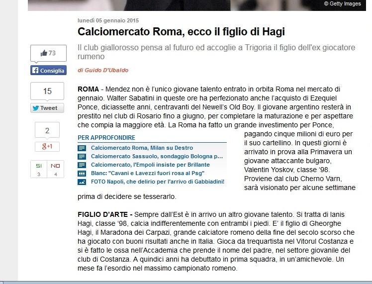 Anunţul italienilor