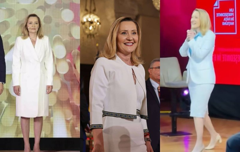 Elena Lasconi, trei dezbateri electorale și trei ținute albe. Semnificația din spatele alegerilor vestimentare ale candidatei la Președinție