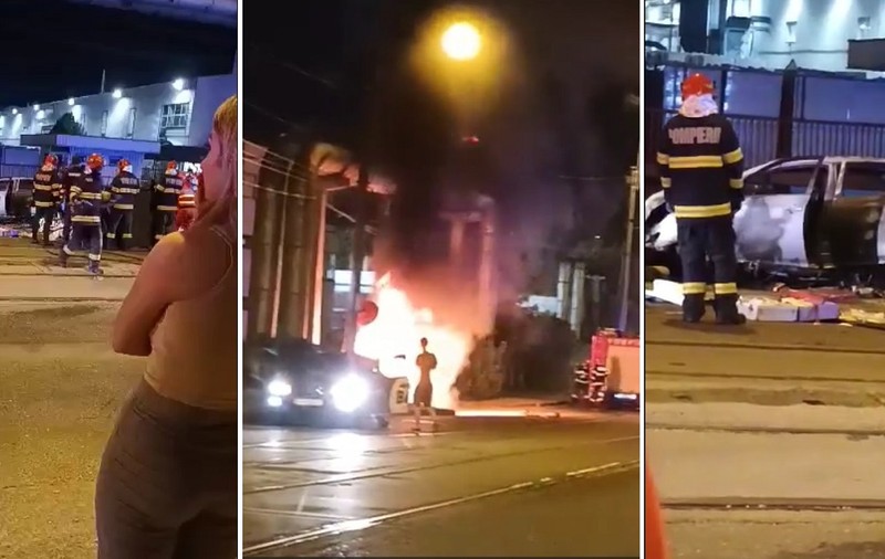 Doi adolescenți au murit în mașina care a luat foc, după ce a lovit un stâlp, în Ploiești. Un șofer de 18 ani a provocat accidentul