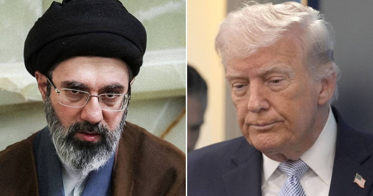 Colaj Mojtaba Khamenei, stanga, si Donald Trump, dreapta
