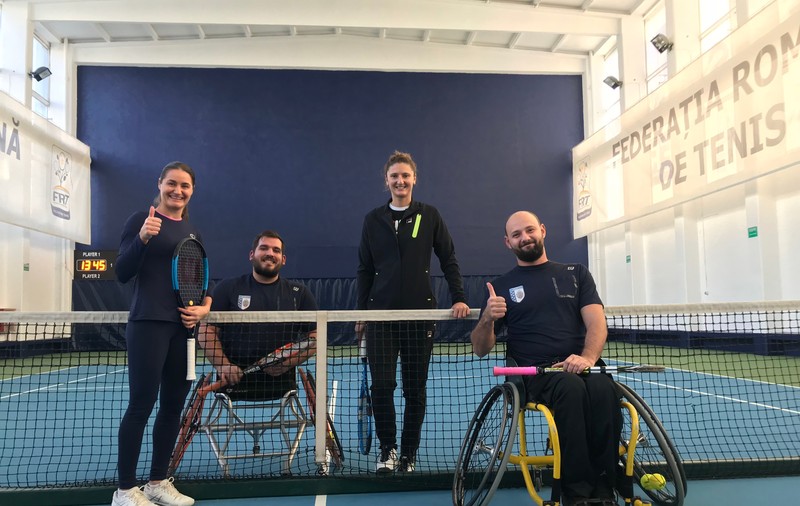 Begu și Niculescu au jucat tenis cu campionii cu dizabilități