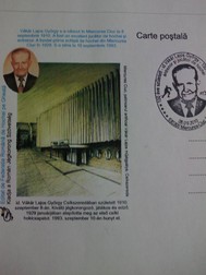 O carte poștală în memoria lui Vákár Lajos, emisă în 2010.