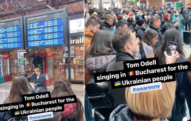 VIDEO | Imagini cu vedeta internațională Tom Odell cântând pentru refugiații ucraineni în Gara de Nord
