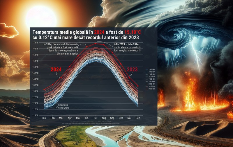 Recordurile climatice din 2024, cel mai cald an din istoria observațiilor meteorologice. Perspectivele pentru România