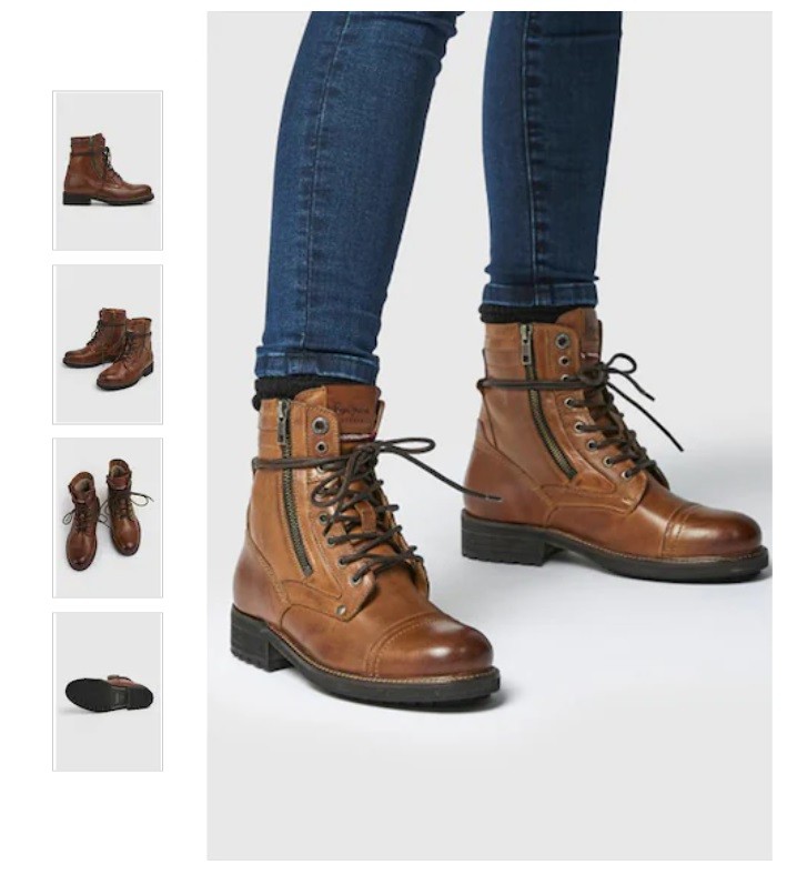 Ghete piele cu design cap-toe