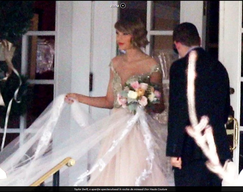 Imagine rară cu Taylor Swift în rochie de mireasă. Artista și Travis Kelce s-au căsătorit în prezența a peste 1000 de oameni. Reguli stricte la nunta anului