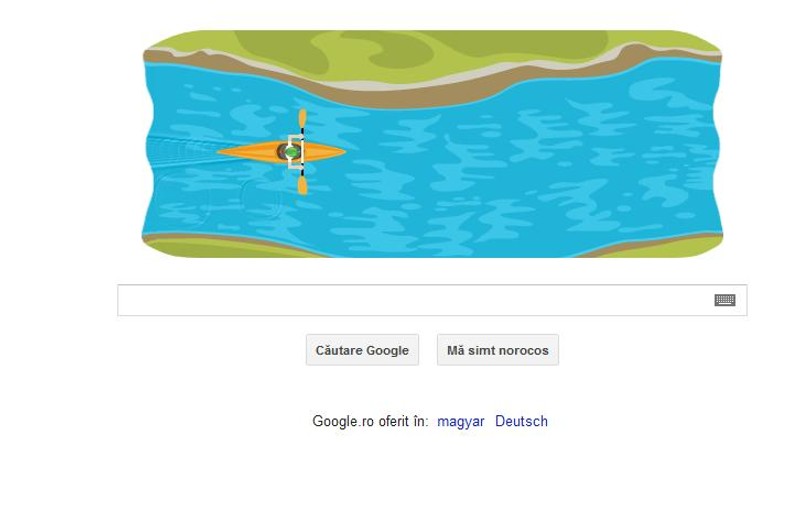Nou logo pe pagina de start a Google! Proba de Canoe-slalom, celebrată de motorul de căutare