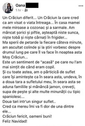 Mesajul Oanei din Ajunul Crăciunului