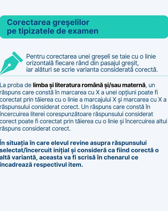 Evaluarea Națională 2026: cum corectezi o greșeală pe foaia de examen, la Limba Română și la Matematică, fără să pierzi puncte