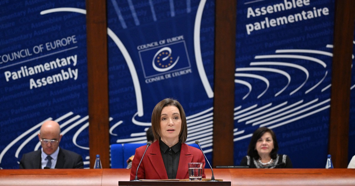 Maia Sandu, președinta Republicii Moldova, susține un discurs la Adunarea Parlamentară a Consiliului Europei. Imagine cu caracter ilustrativ. Foto Hepta.