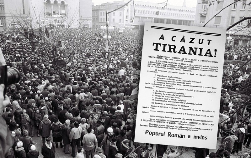 „A căzut tirania!”. Manifestul tipărit după ce Timișoara a devenit primul oraș liber de comunism din România. Organizarea de alegeri libere, în capul listei