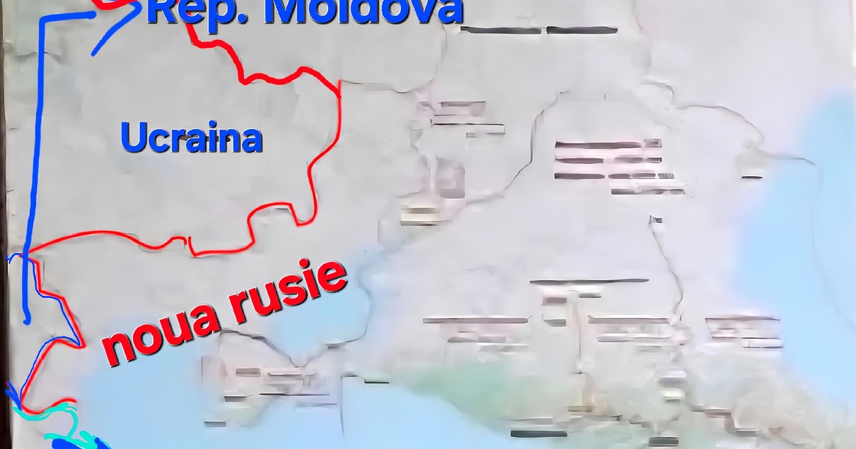 Imaginile arată o linie trasată pe harta de pe biroul șefului Statului Major rus Valeri Gherasimov, care se extinde din Ucraina până în Moldova și România