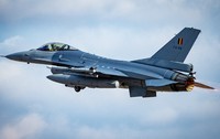 Un avion General Dynamics F-16AM Fighting Falcon al Forțelor Aeriene Belgiene. 3 februarie 2024.