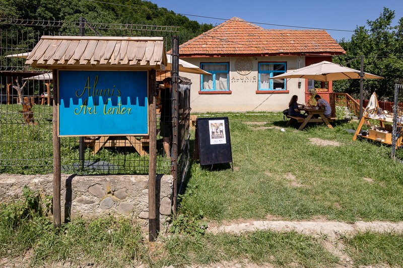 Intrarea în Centrul de Artă din Aluniş