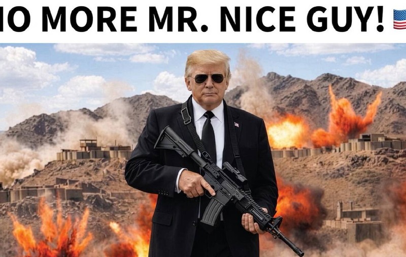 Donald Trump amenință Iranul, cu o poză AI în care-l imită pe Arnold Schwarzenegger în Terminator: „No more mister nice guy!”