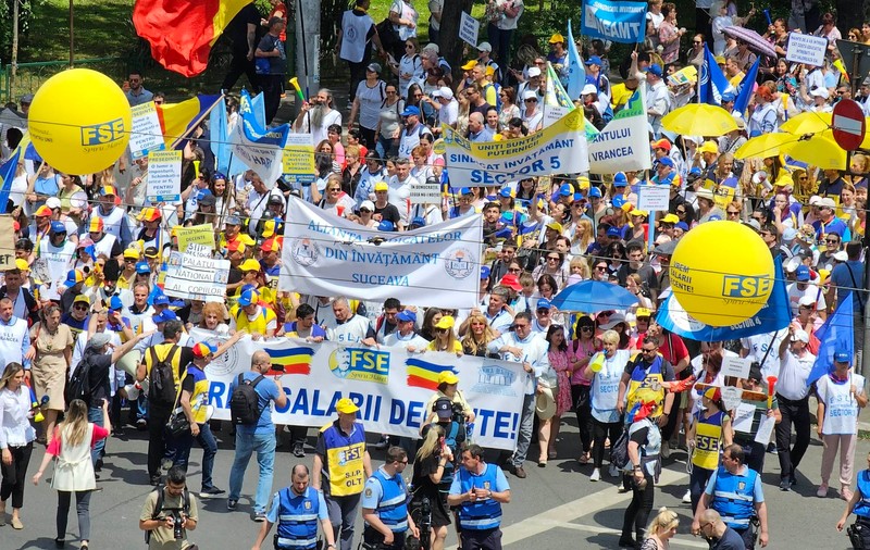 Liderii sindicali cer intervenția lui Iohannis după negocierile eșuate cu Ciucă din ziua celui de-al doilea protest major al cadrelor didactice