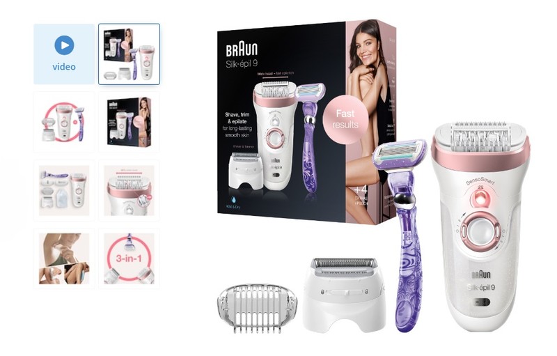 Epilator Braun Silk-épil 9 9/870 SensoSmart™, Micro-Grip, Wet &amp; Dry