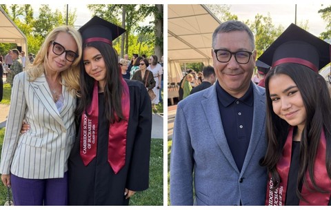 Daciana Sârbu și Victor Ponta s-au reunit în ziua absolvirii fiicei lor. Irina a terminat liceul. „Sunt un tată mândru”