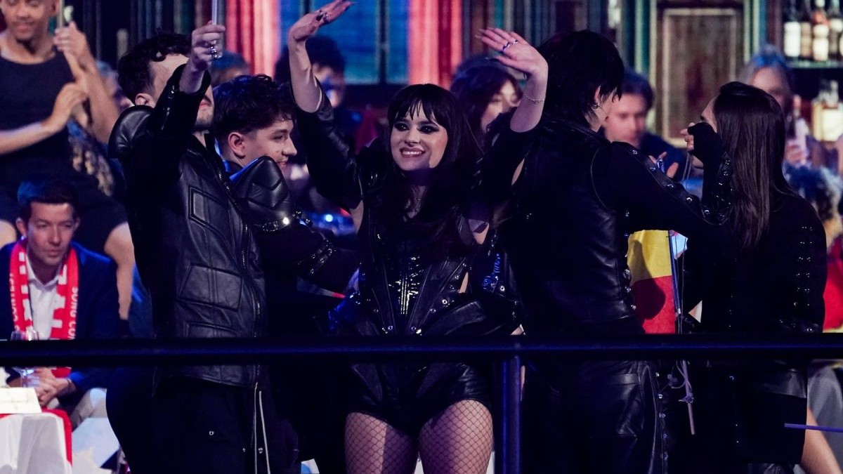 14.05.2026 - Europa, Österreich, Wien: 70. Eurovision Song Contest 2026 in der Wiener Stadthalle - Semi-final 2 Alexandra Capitanescu mit dem Song Choke Me für Rumänien jubelt nach dem Finaleinzug *** 14 05 2026 Europe, Austria, Vienna 70 Eurovision Song Contest 2026 in the Wiener Stadthalle Semi final 2 Alexandra Capitanescu with the song Choke Me for Romania cheers after reaching the final Copyright: xLUKAxKOLANOVICx,Image: 1099130381, License: Rights-managed, Restrictions: imago is entitled to issue a simple usage license at the time of provision. Personality and trademark rights as well as copyright laws regarding art-works shown must be observed. Commercial use at your own risk., Model Release: no