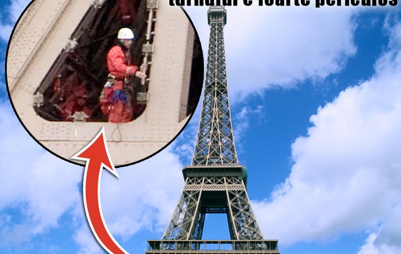 Mai mulţi zugravi români revopsesc Turnul Eiffel