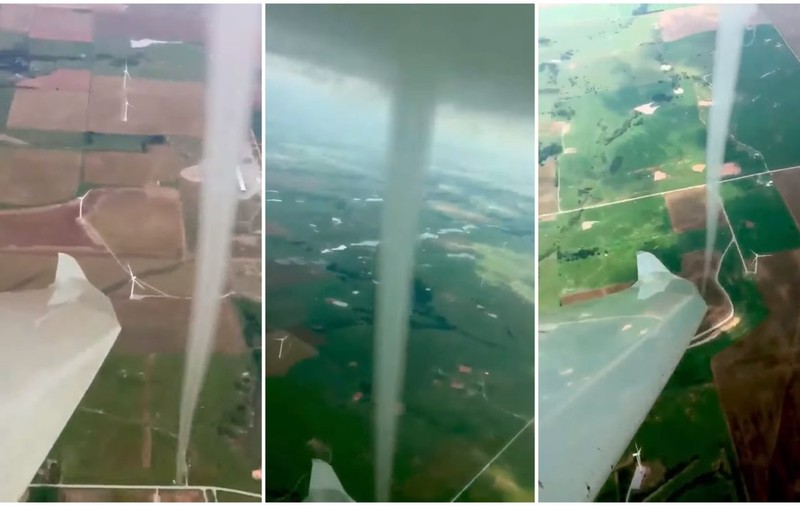 Imagini inedite. Un pilot s-a învârtit în jurul unei tornade în Oklahoma