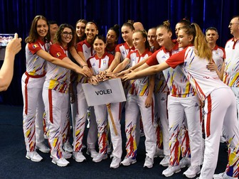 Sportivii olimpici romani sunt prezentati intr-o ceremonie cu ocazia plecarii la FOTE 2019 de la Baku, eveniment desfasurat in cadrul Complexului Olimpic Sidney 2000 de la Izvorani, vineri 19 iulie 2019. © FOTO:Razvan Pasarica/SPORT PICTURES