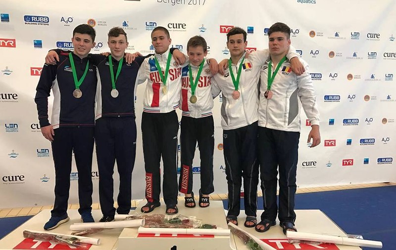 Istorie! Medalie pentru România la Europenele de sărituri în apă pentru juniori. Bronz la platformă sincron masculin